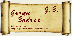 Goran Badrić vizit kartica